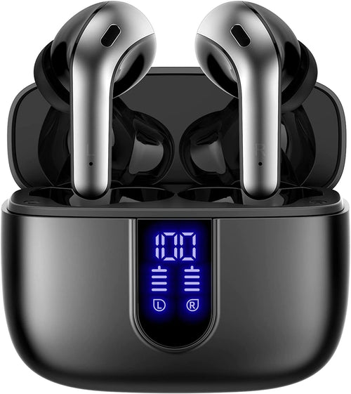 Experience Superior Sound with Bluetooth True Wireless Earbuds - 60 Hours Playback, Waterproof Design, and Wireless Charging Case for Ultimate Convenience