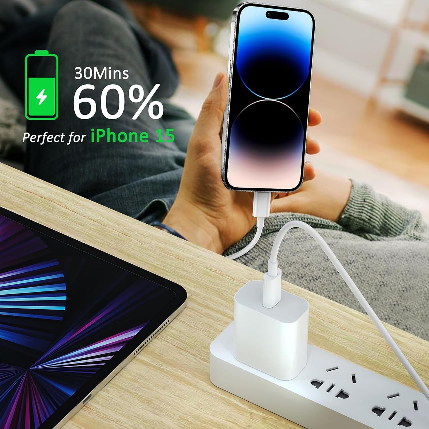 2Pack for Apple USB C to USB C Charging Cable 6Ft 60W,Long Type C to C Fast Charger Cord,For Iphone 16 E/17/Air/15/Pro/Plus/Pro Max,For Macbook Pro/Air,For Ipad Pro12.9/11In,Air 4/5,Mini 6/7 - Black