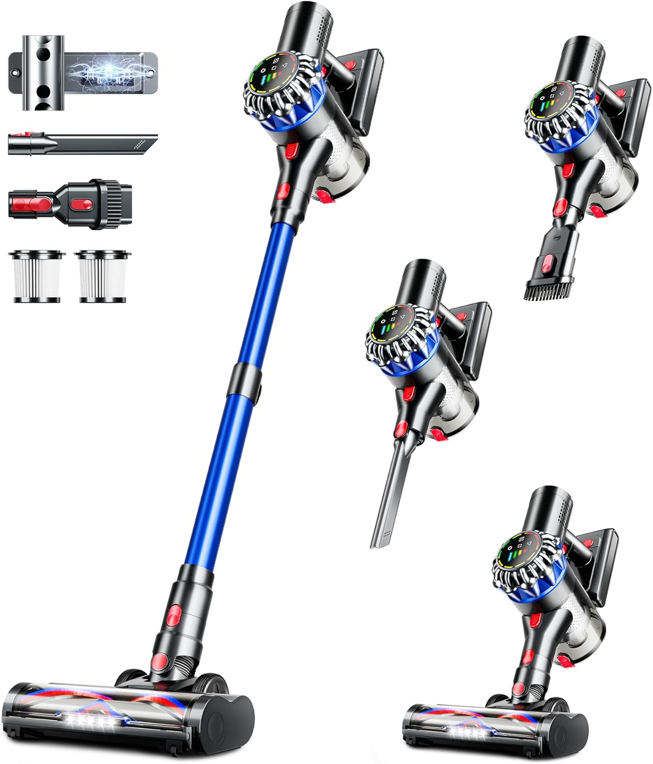 Revolutionary Cordless Vacuum Cleaner - 600W Power, 50KPa Suction, 65 Minutes of Uninterrupted Cleaning with Smart Touch Screen and Anti-Tangle Technology for Homes, Pets, and All Floor Types