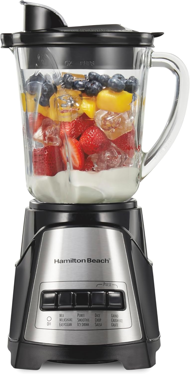 Unleash Your Culinary Creativity with the Power Elite Blender - 40 Oz Glass Jar, 12 Functions, and 700 Watts of Blending Power in Sleek Black