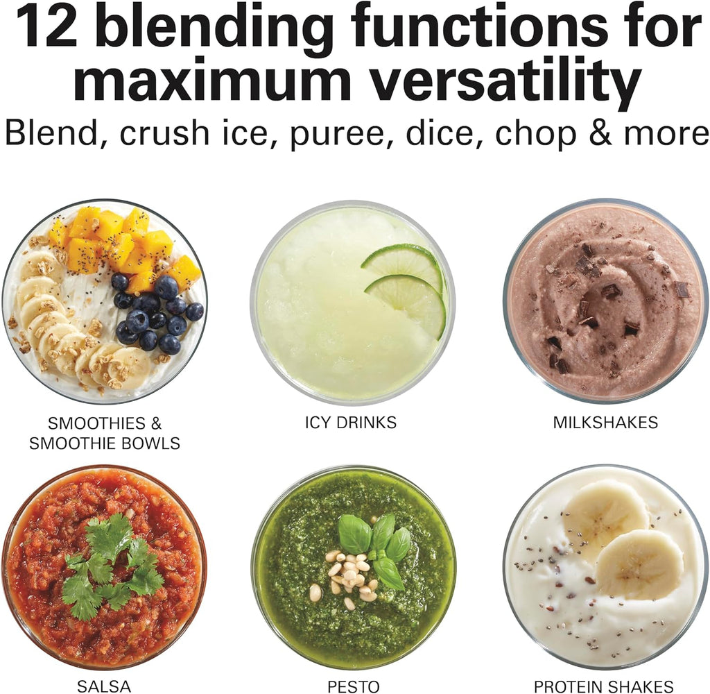 Unleash Your Culinary Creativity with the Power Elite Blender - 40 Oz Glass Jar, 12 Functions, and 700 Watts of Blending Power in Sleek Black