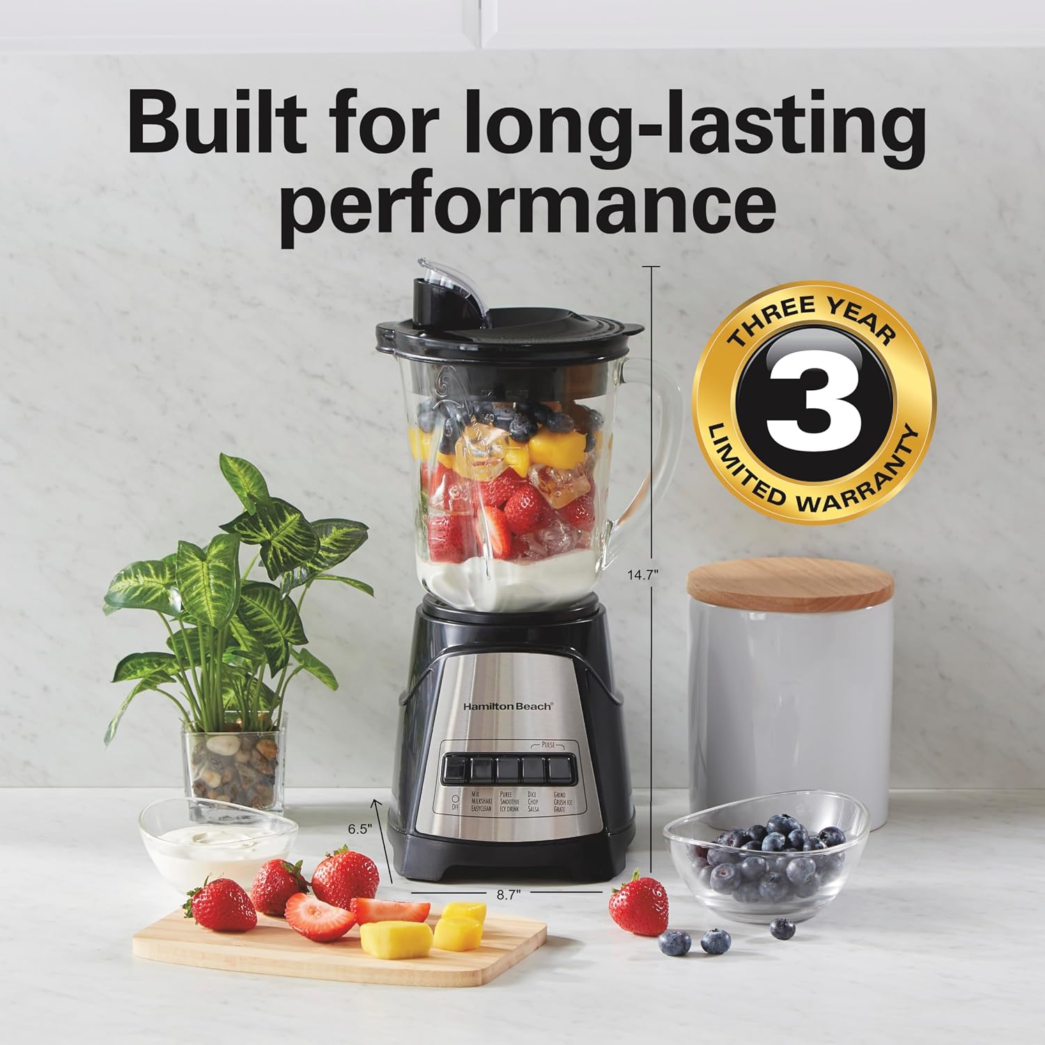 Unleash Your Culinary Creativity with the Power Elite Blender - 40 Oz Glass Jar, 12 Functions, and 700 Watts of Blending Power in Sleek Black