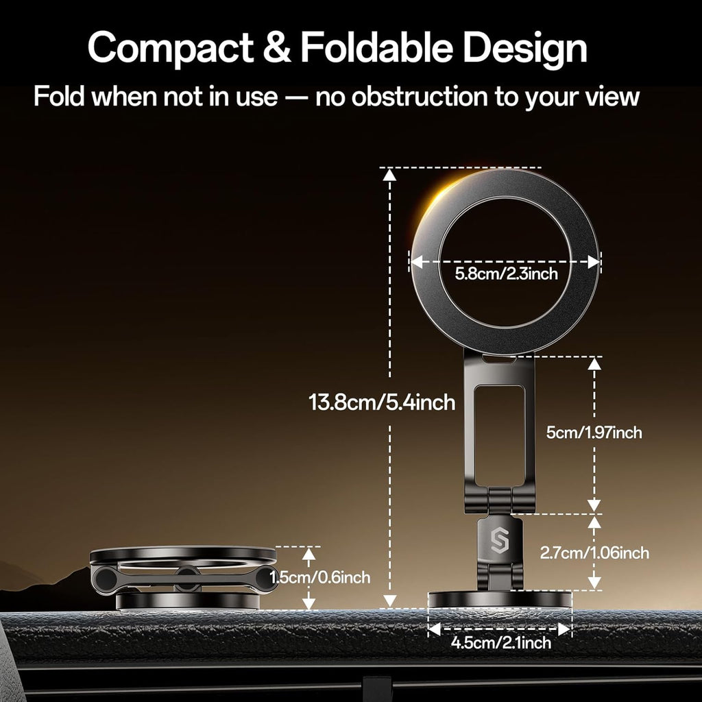Fits Magsafe Car Mount for Car Dash&Tesla Screen[All-Metal] Magnetic Phone Holder, [Flexible Three-Axis]360° Rotation Car Mount Strong Magnets Car Phone Holder for Iphone 17 16 15 14 Pro Max | Strong Magnets, All Metal, Flexible 3 Axis, 360° Rotation, Dashboard and Screen Support, for Iphone 17 16 15 14 Pro Max